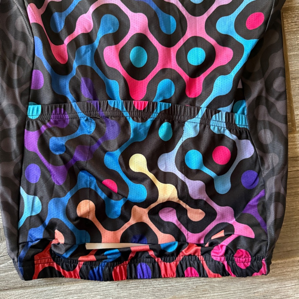 NWT WEIMOSTSR Cycling Jersey Short Sleeve Colorful Geometric Print Size S - Picture 5 of 5